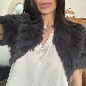Gray Fur Shrug